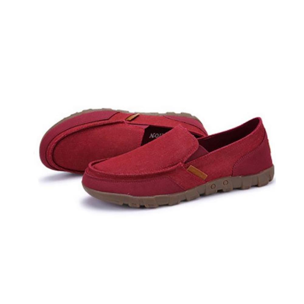 S1029 Men's Casual Canvas Shoes (Comfortable Rubber Sole Flats Size EU39) - Red