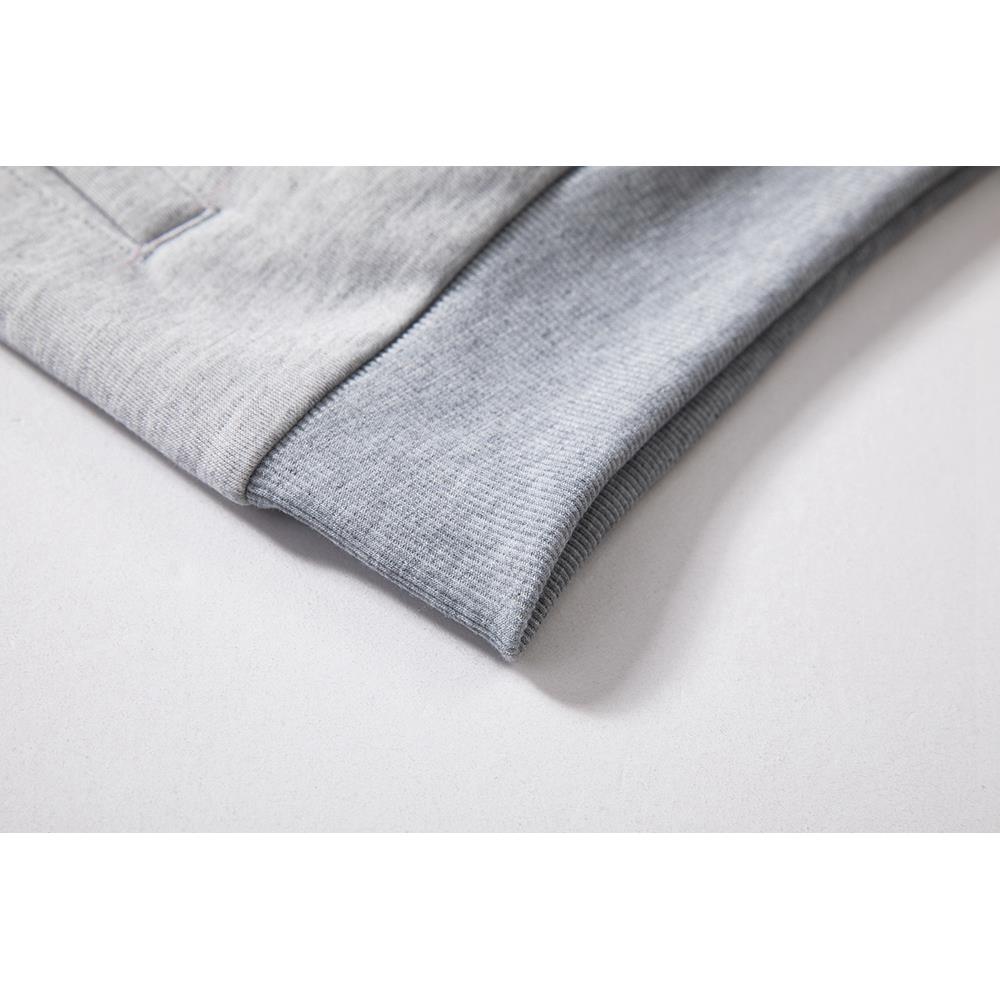 WY37 Men's Autumn Winter Casual Irregular Hoodie (Color Block Letter Pattern Cotton Sweatshirt Size M) - Gray