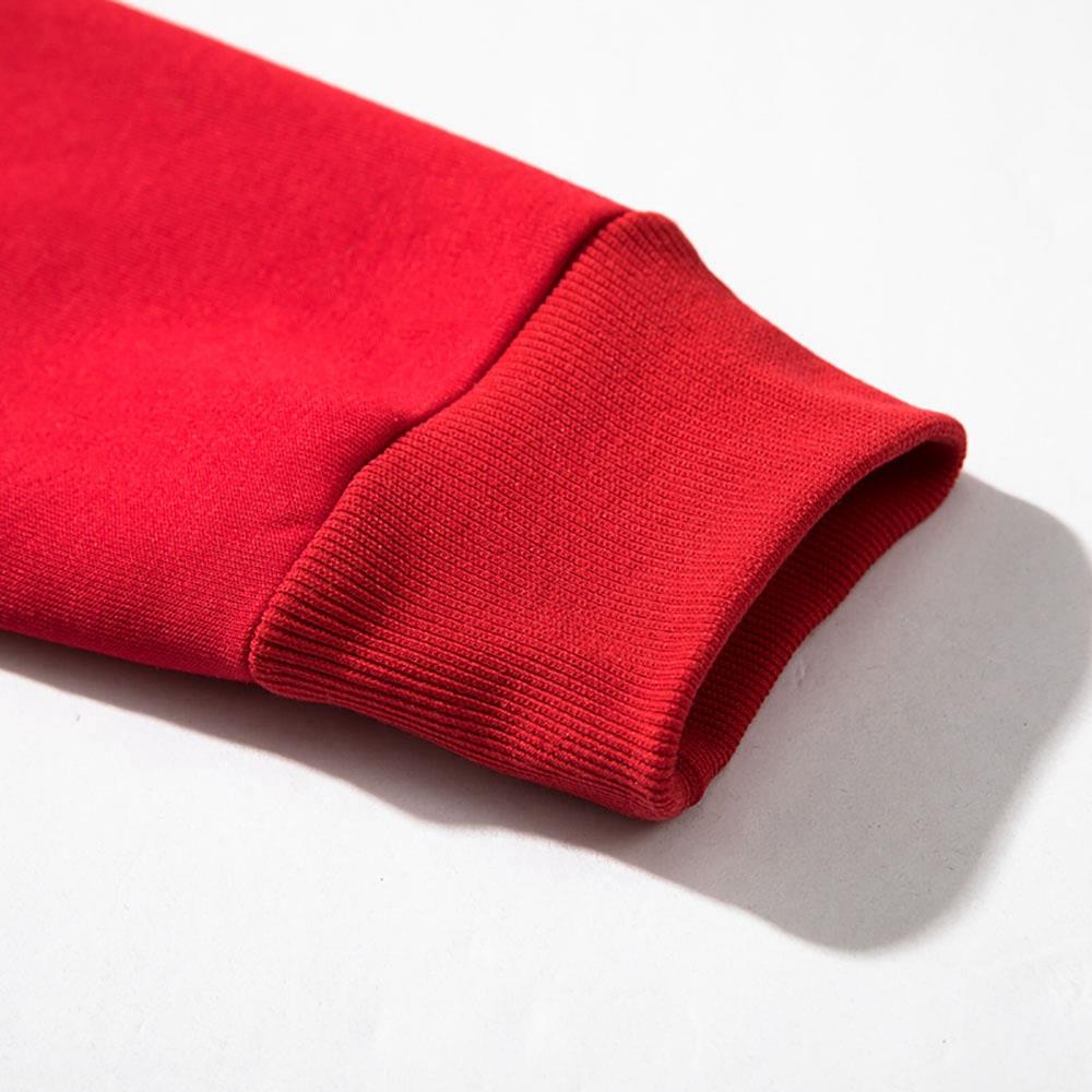 WY30 Men's Autumn Casual Irregular Loose Hoodie (Color Block Cotton Sweatshirt Size M) - Red