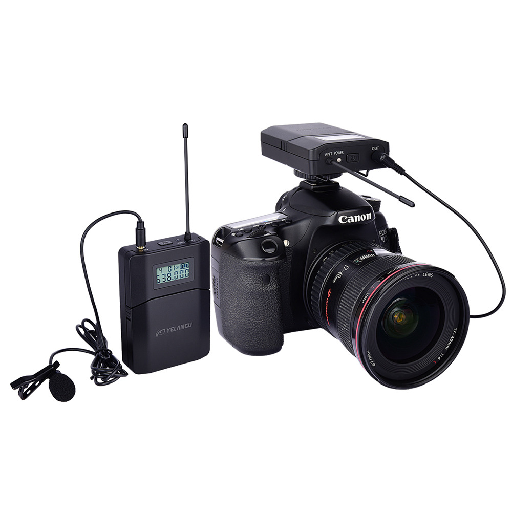 Yelangu MX1 Outdoor Wireless Microphone 70M Wireless Working Distance For Camera Recording - Black