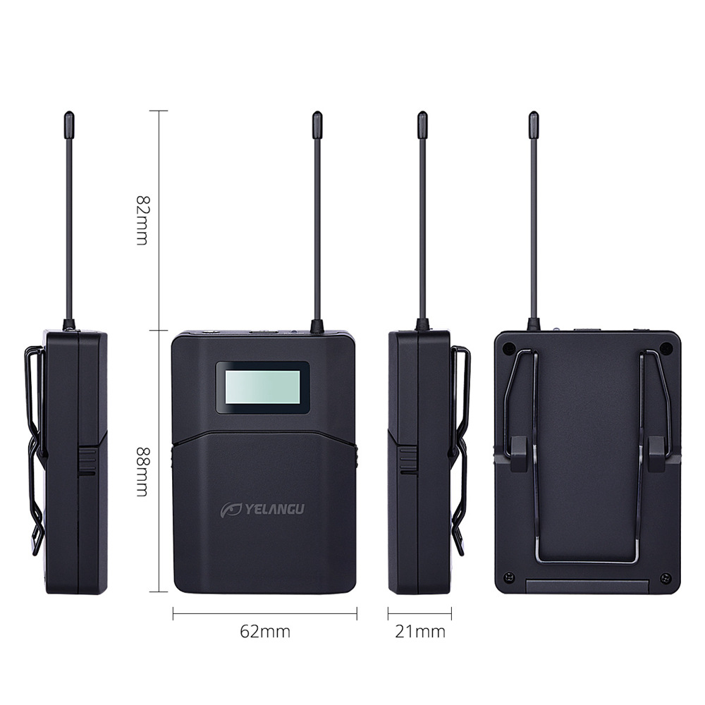 Yelangu MX1 Outdoor Wireless Microphone 70M Wireless Working Distance For Camera Recording - Black