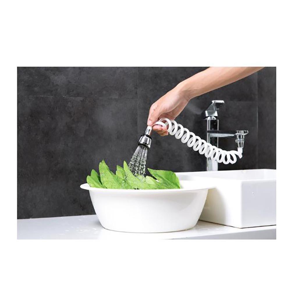 Telescopic Faucet Head Water Saving Device Household Tap Splash Filter for Kitchen - White
