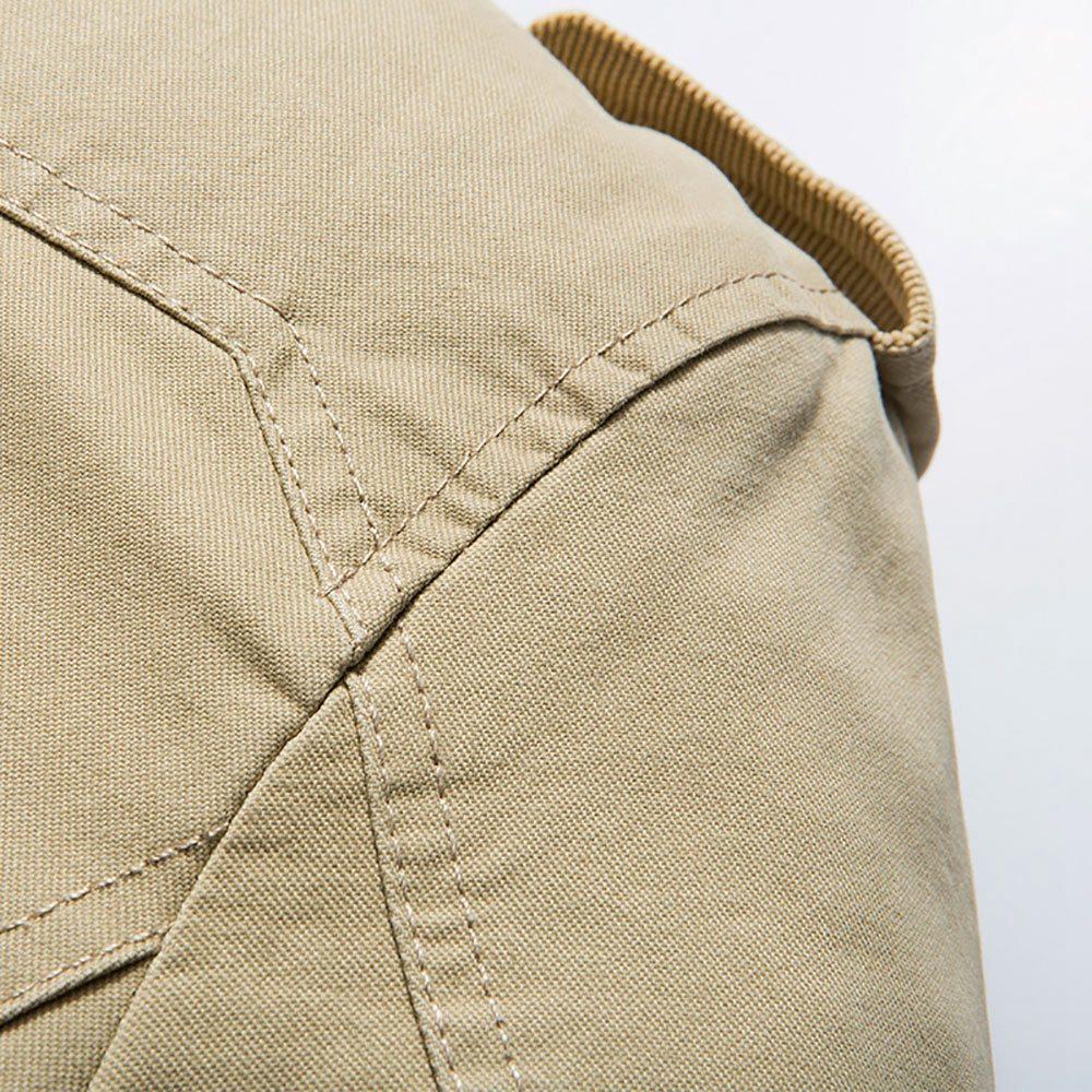CAH8808 Men's Autumn And Winter Leisure Long Cotton Jacket (Thick Trench Coat Size L) - Light Khaki