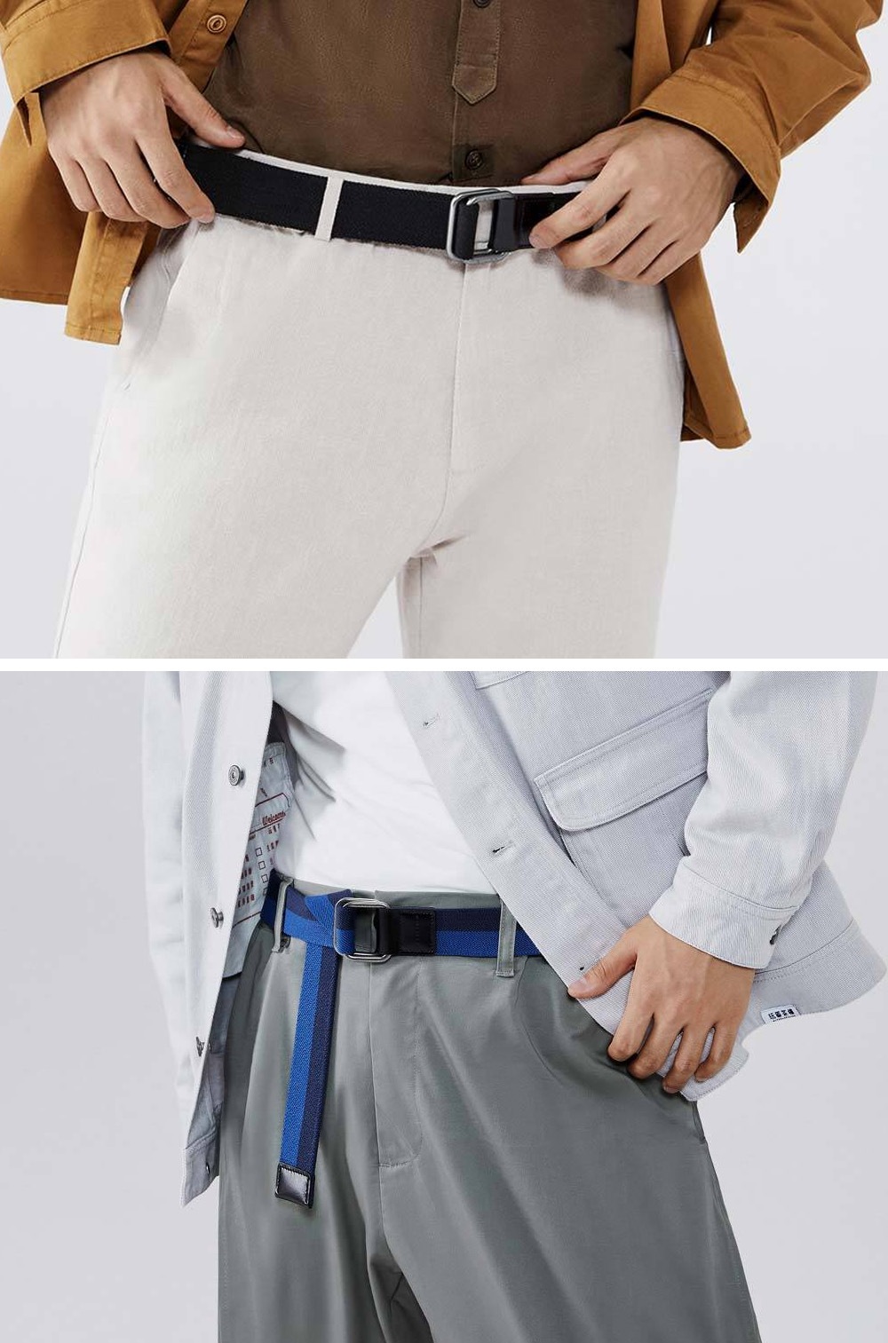 Xiaomi QIMIAN Stretch Fabric Sports Belt Elastic Plant Double Ring Buckle Size XL - Black