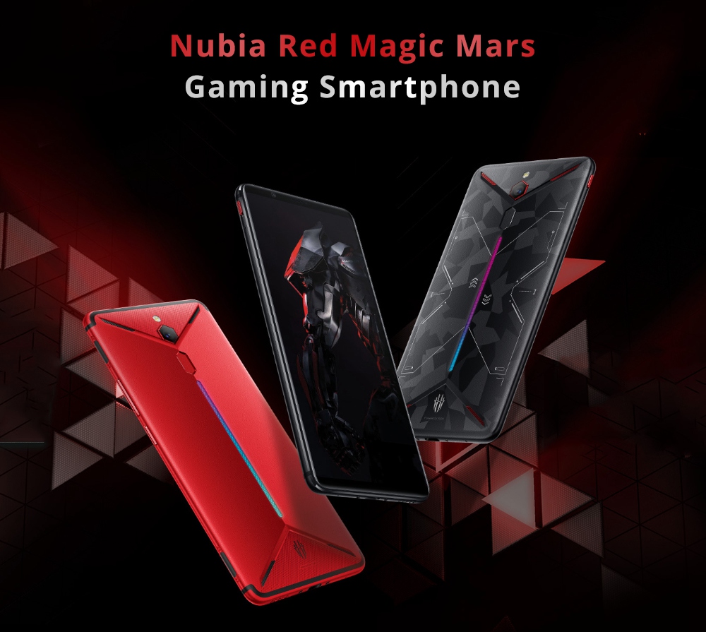 Nubia Red Magic Mars 6.0 Inch 4G LTE Gaming Smartphone Snapdragon 845 6GB 64GB 16.0MP Rear Camera Android 9.0 Type-C Touch ID OTG - Black