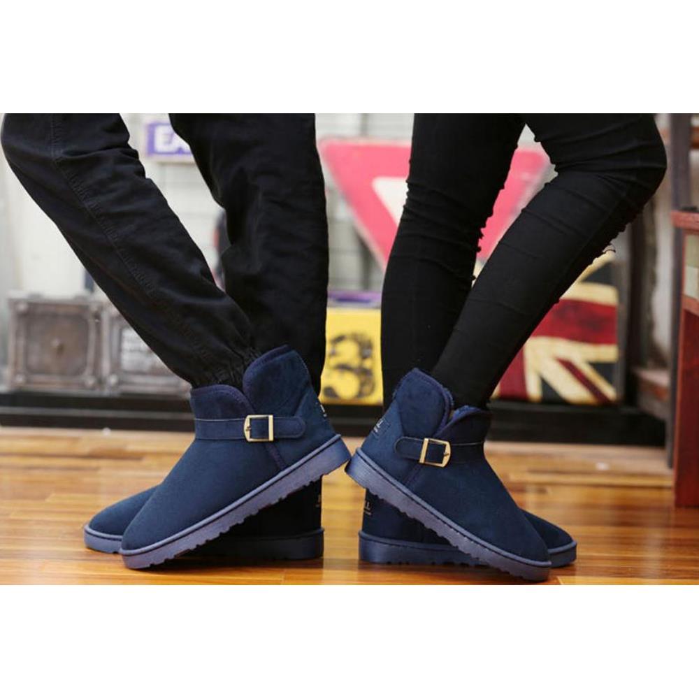 Winter Men Boots Lovers Snow Boots Winter Shoes Warm Cotton Boots Size EU 39 - Blue