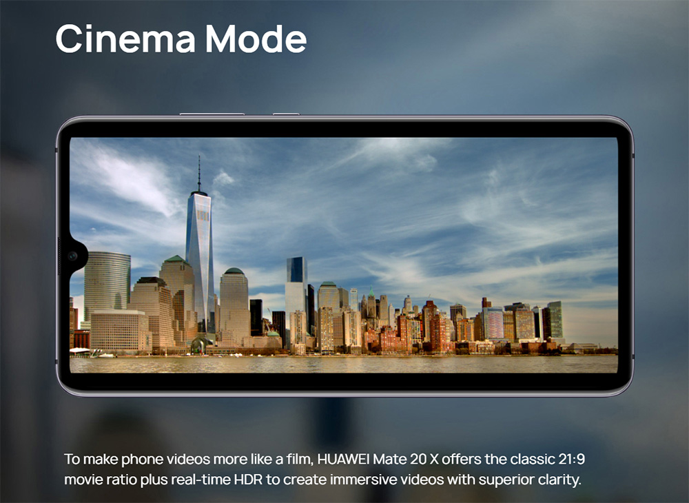 HUAWEI Mate 20 X 7.2 Inch 4G LTE Smartphone Kirin 980 8GB 256GB 40.0MP+20.0MP+8.0MP Triple Rear Cameras Android 9.0 NFC IR Remote Control Touch ID - Midnight Blue