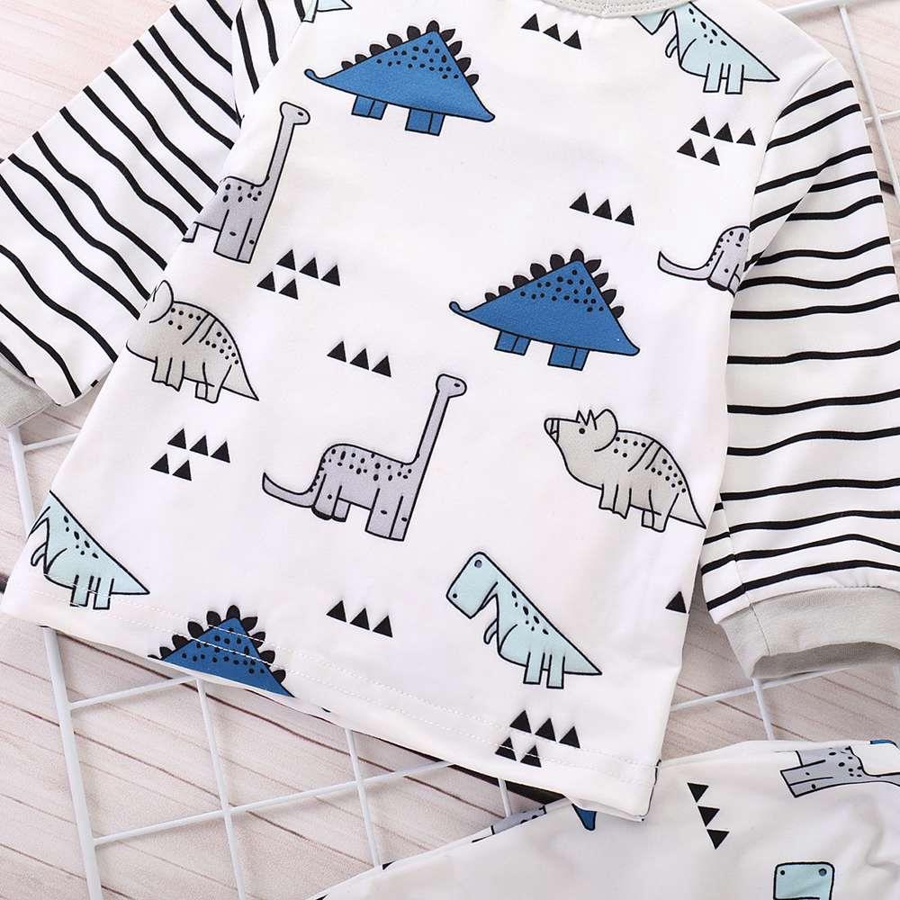 HZ50061 Kids Boys Girls Funny Animal Pattern Three-piece Set (Long-sleeve Shirt + Hat + Casual Pants Size 70) - White