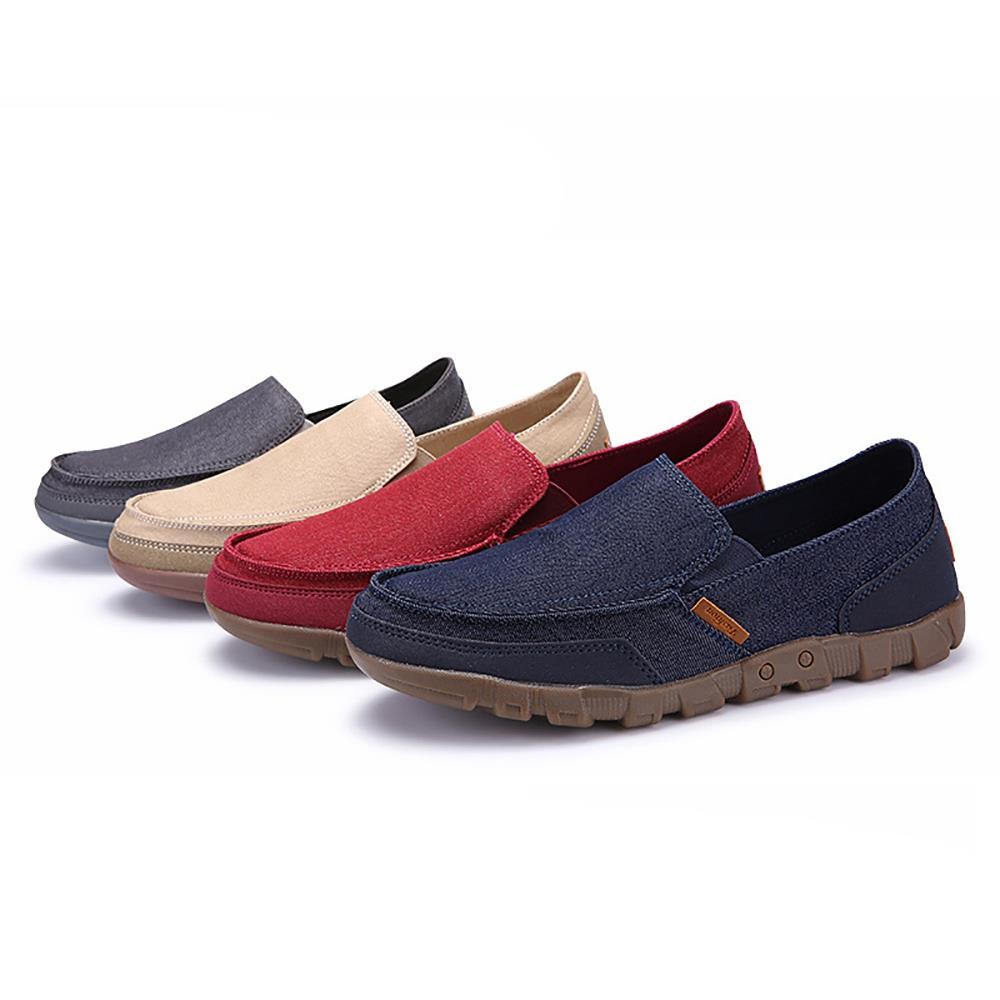 S1029 Men's Casual Canvas Shoes (Comfortable Rubber Sole Flats Size EU39) - Blue