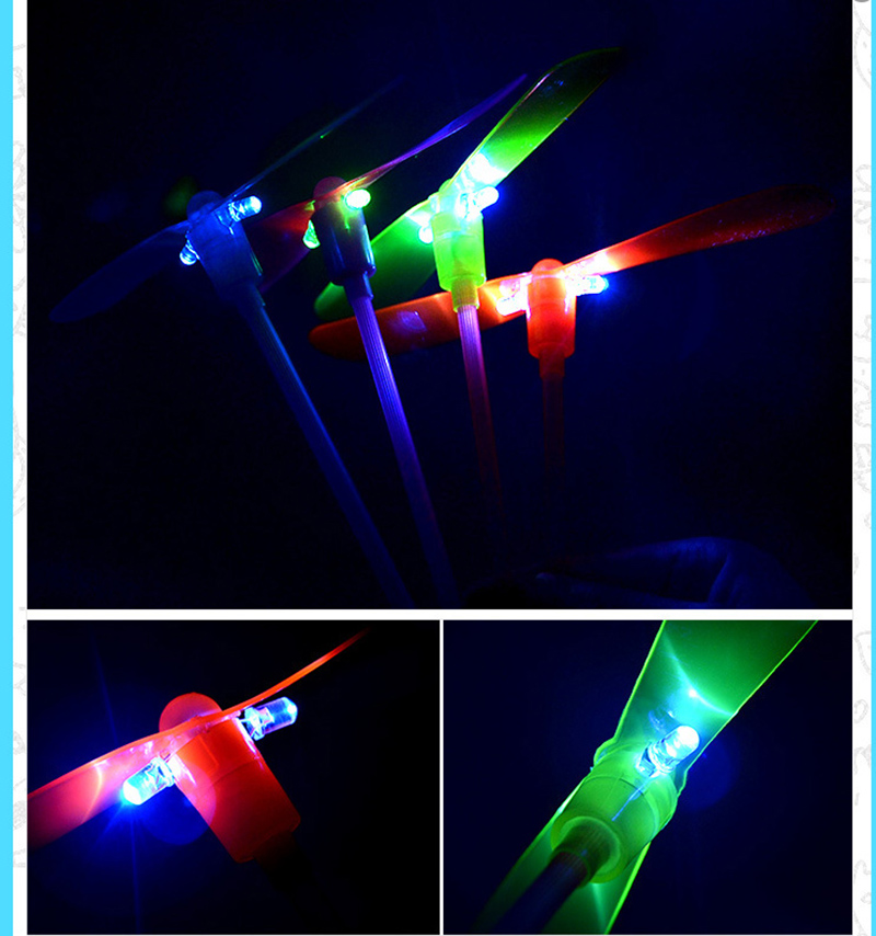 Children Kids LED Night Lighting Bamboo Dragonfly Funny Outdoor Fly Toys Glowing Bamboo-copter Flashing Gifts