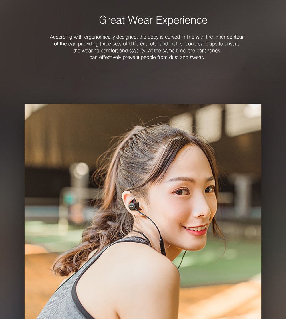 QCY E2 CSR V4.2 Wireless Bluetooth Earphones IPX4 Water-resistant - Black