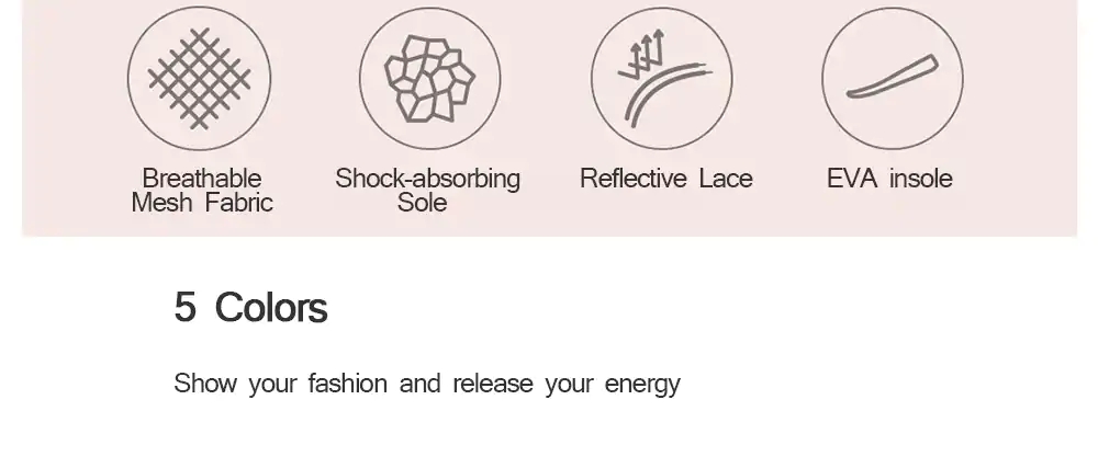Xiaomi 90Fun Unisex Sneakers (Shock-absorbing EVA Insole Sports Shoes Size EU35 Women) - Pink