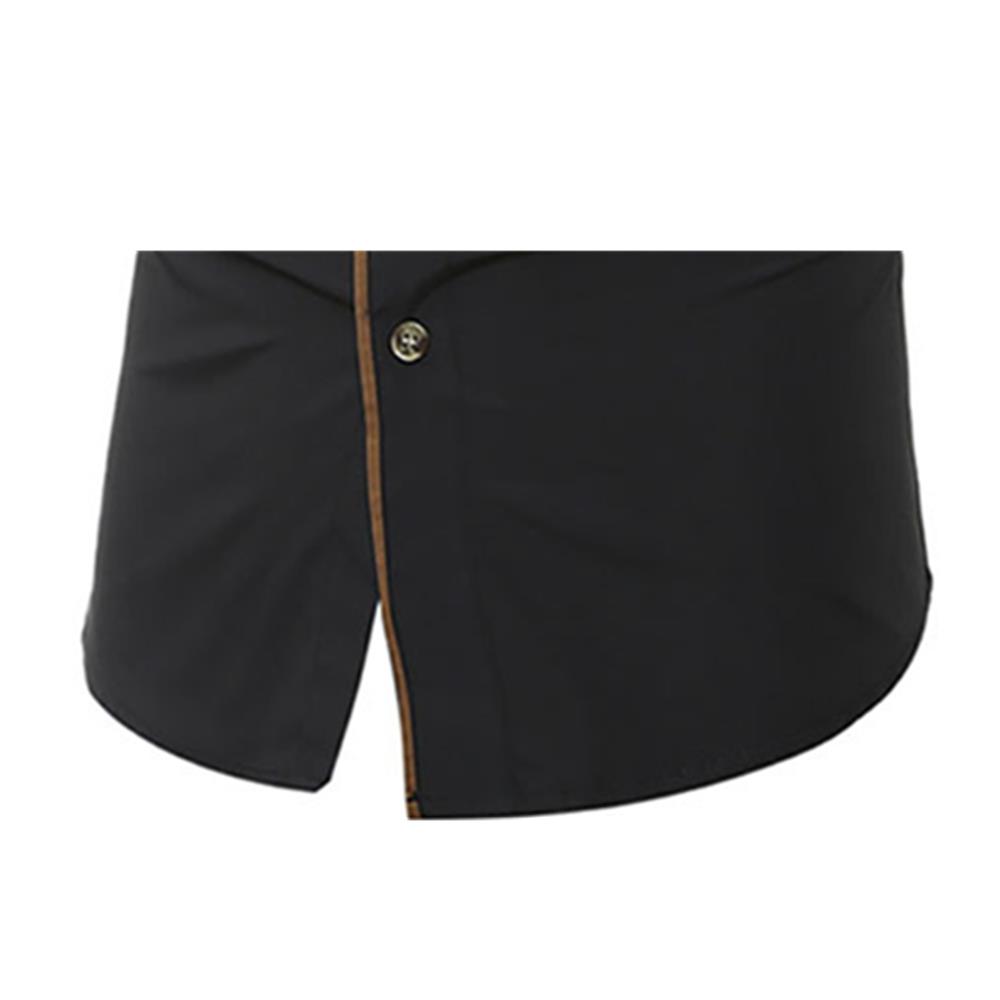 Men's Casual Shirt Long Sleeve Slim Fit (Size M) - Black