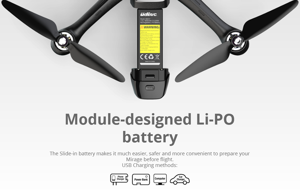 UDI R/C U37 TARTNESS FHD 1080P 5G WIFI FPV GPS Brushless RC Drone Quadcopter With Single-axis Gimbal Camera RTF