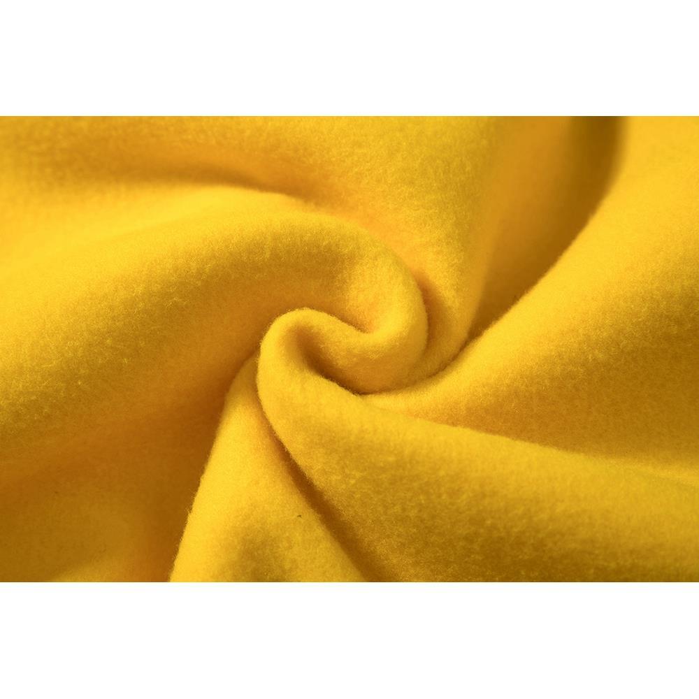 WY30 Men's Autumn Casual Irregular Loose Hoodie (Color Block Cotton Sweatshirt Size M) - Yellow