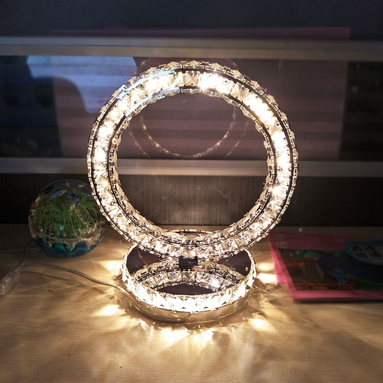 FUMAT Nordic Modern Crystal Glass Table Lamp Round Glaucous Color (Dia 26CM)
