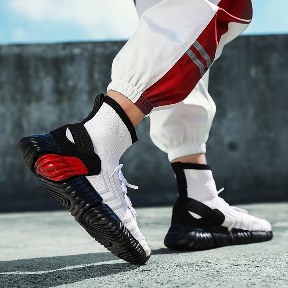 Men Outdoor Tennis Shoes Running Shoes Mesh Casual Shoes Flying Woven Upper Size EU 39.5 - White