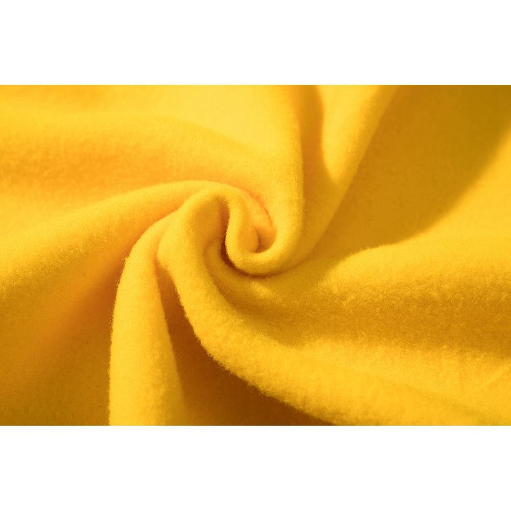 WY40 Men's Autumn Basic Casual Round Neck Sweatshirt (Color Block Cotton Pullover Shirt Size M) - Yellow