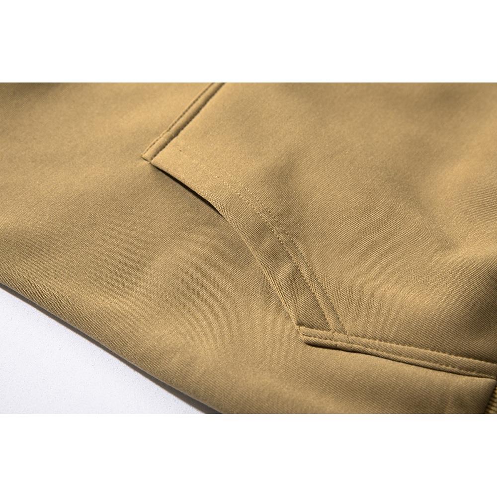WY39 Men's Autumn Winter Raglan Hoodie (Color Block Breathable Size M) - Khaki