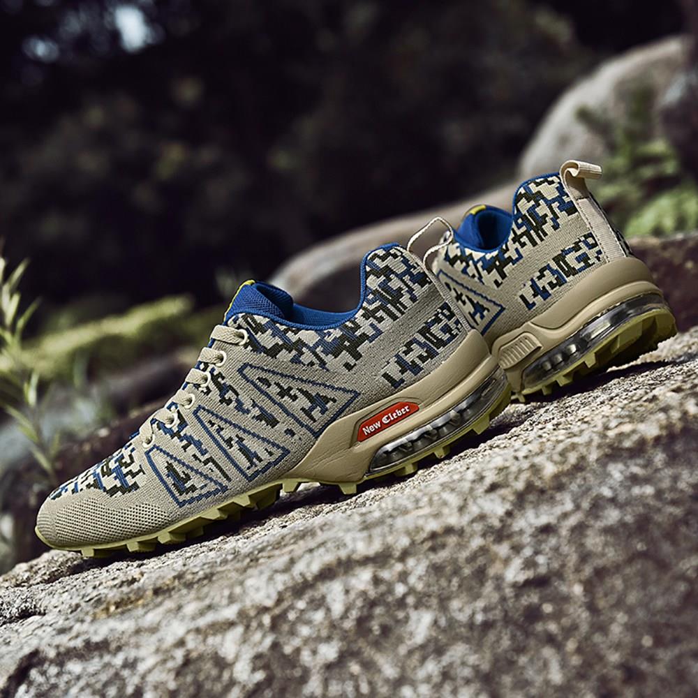 Men Outdoor Mountaineering Mesh Shoes Casual Flying Woven Shoes EU 39.5 - Camouflage Blue