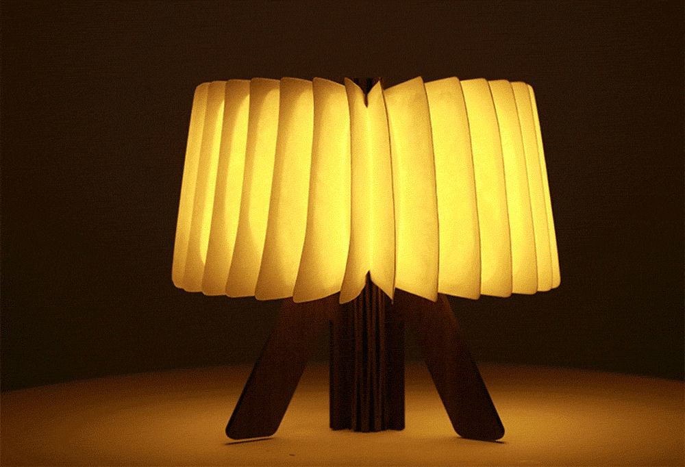 Wooden Foldable Book Shaped Light USB LED Book Bedside Lamp Letter Shape Night Light - Warm Light