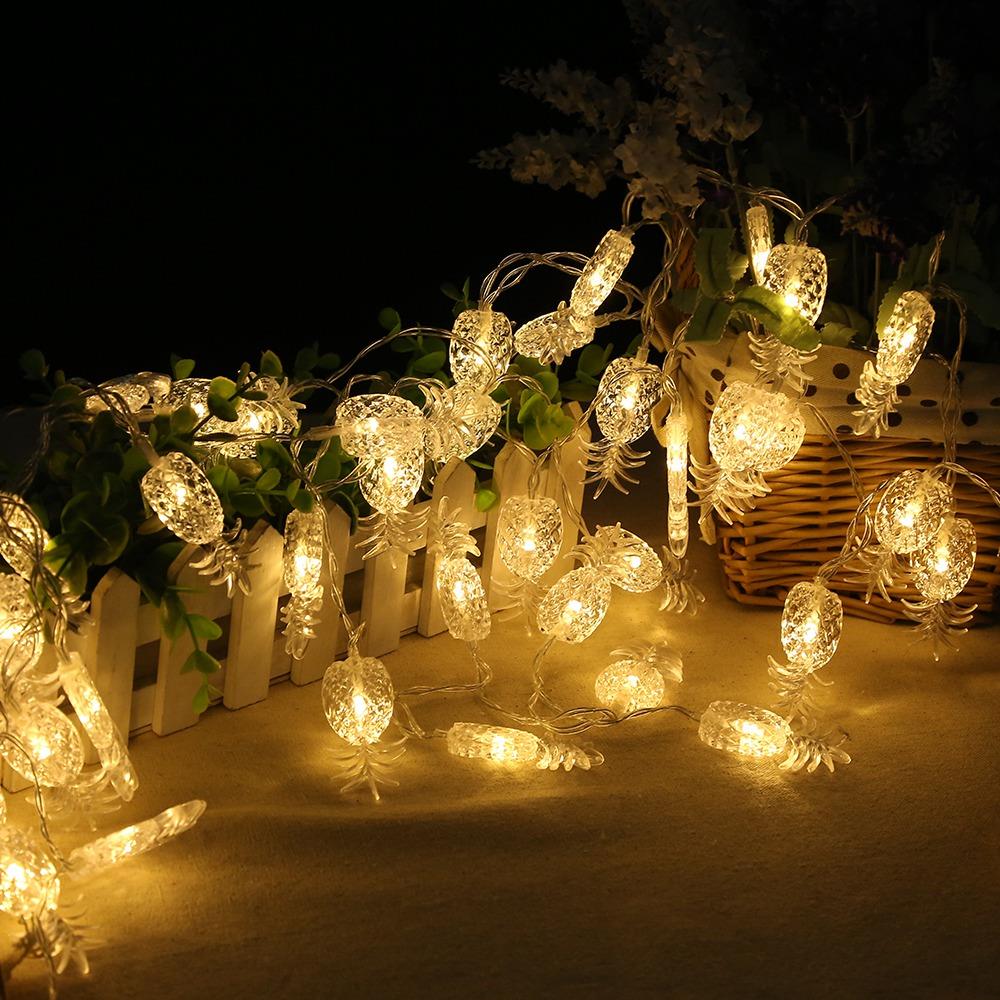 20PCS LED Pineapple Battery LED String Lights Holiday Christmas Party Garden Decoration Lights (2.2 Meters) - Warm White