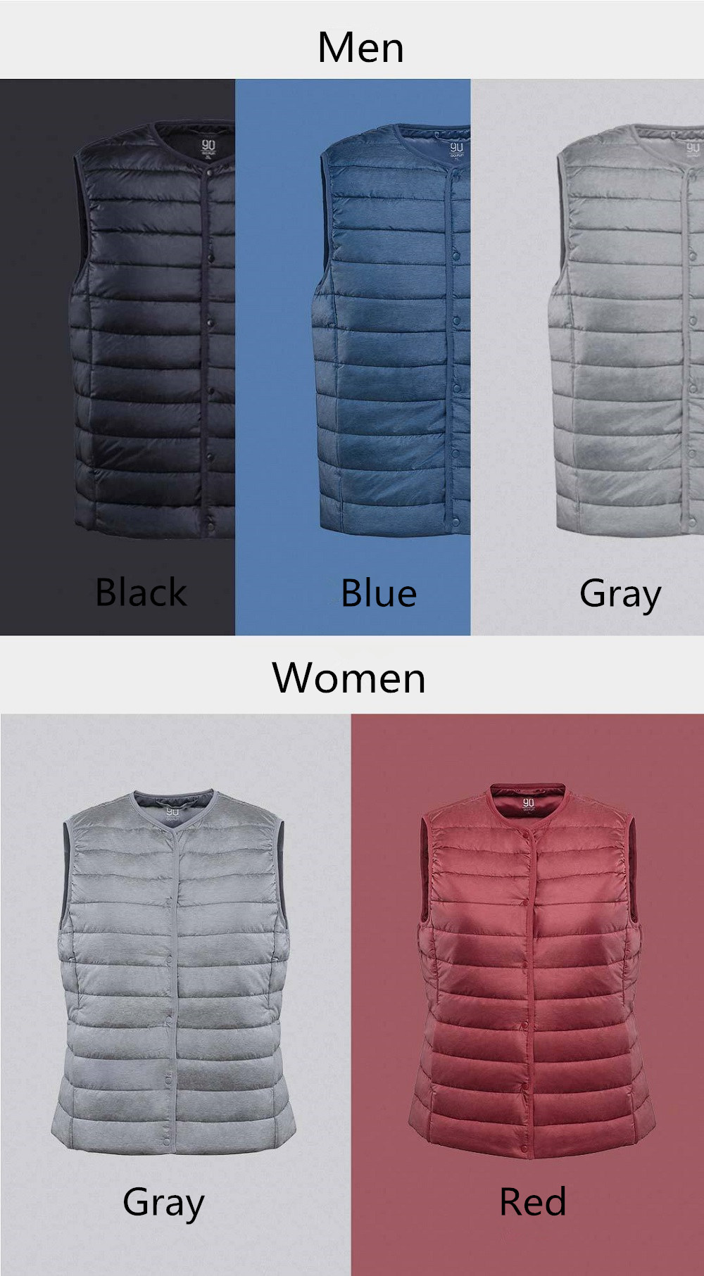 Xiaomi 90Fun Unisex Warm Vest (LITHERMO Cotton Long-lasting Heat Storage Size S Men) - Black
