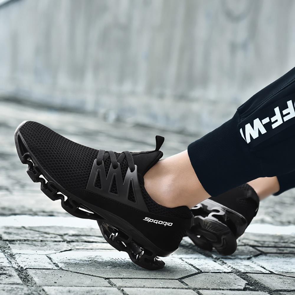 TK10 Men's Casual Outdoor Tennis Sneakers (Breathable Comfortable Color Running Shoes Size EU39.5) - Black