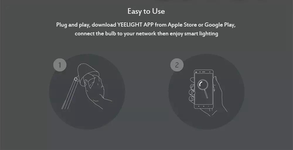 Xiaomi Yeelight YLDP06YL Smart Light Bulb APP Control Works with Amazon Alexa 10W RGB E26 16 Million Colors - White