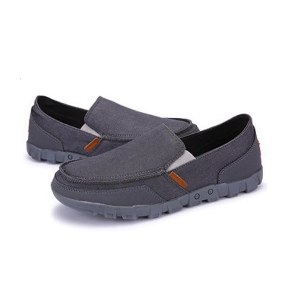 S1029 Men's Casual Canvas Shoes (Comfortable Rubber Sole Flats Size EU39) - Gray