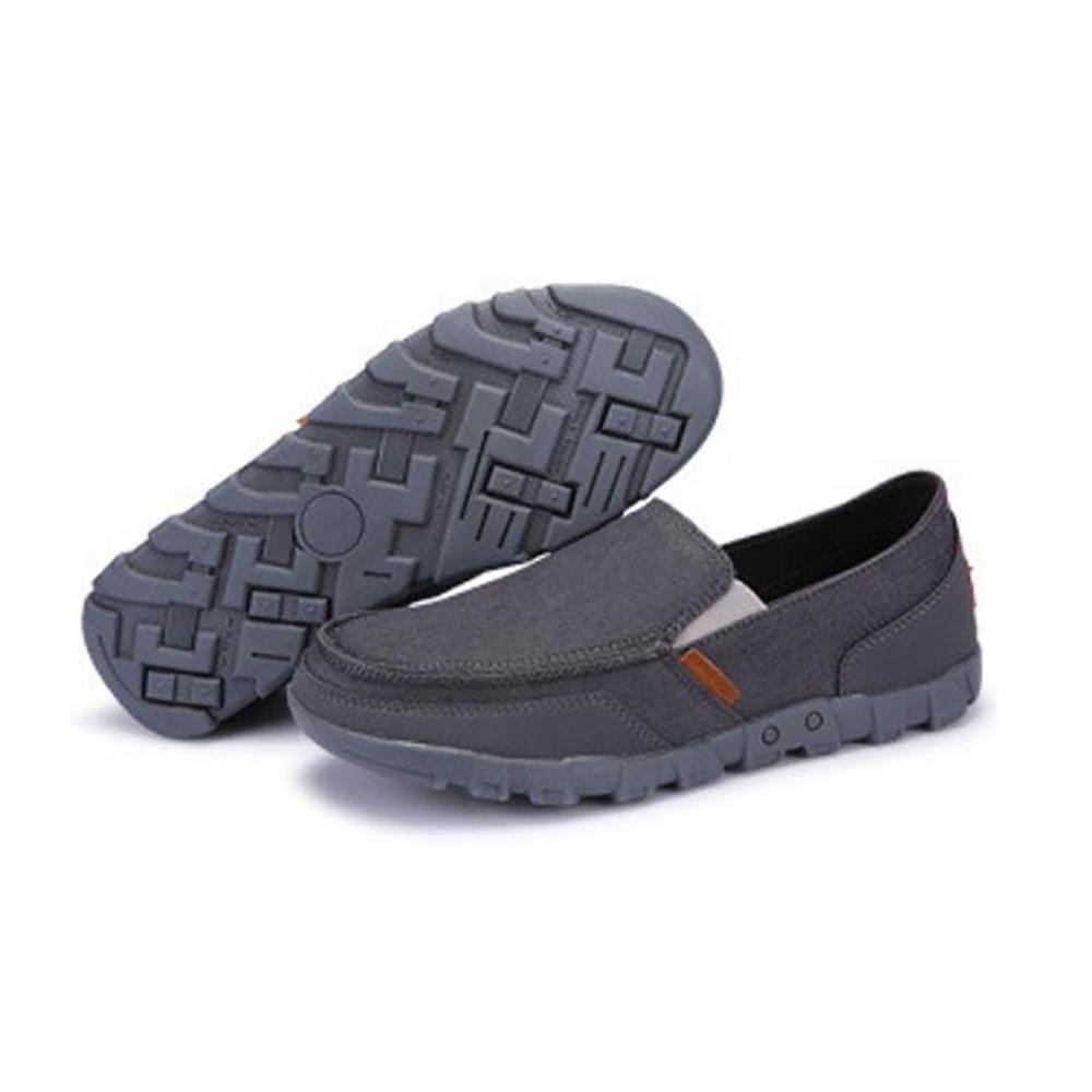 S1029 Men's Casual Canvas Shoes (Comfortable Rubber Sole Flats Size EU39) - Gray