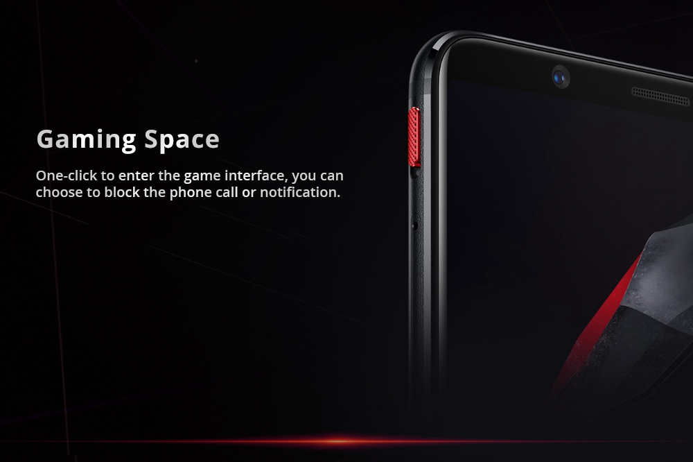 Nubia Red Magic Mars 6.0 Inch 4G LTE Gaming Smartphone Snapdragon 845 6GB 64GB 16.0MP Rear Camera Android 9.0 Type-C Touch ID OTG - Black