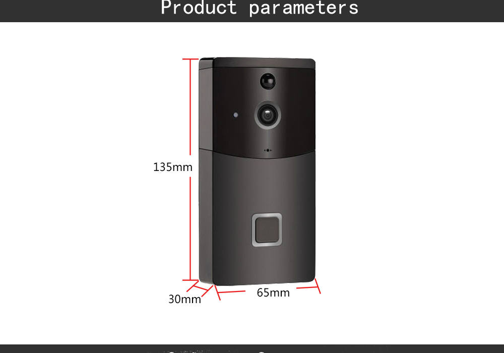 Danmini WF05 WIFI Wireless Video Intercom Doorbell APP Voice Intercom Low Power Standby - Black