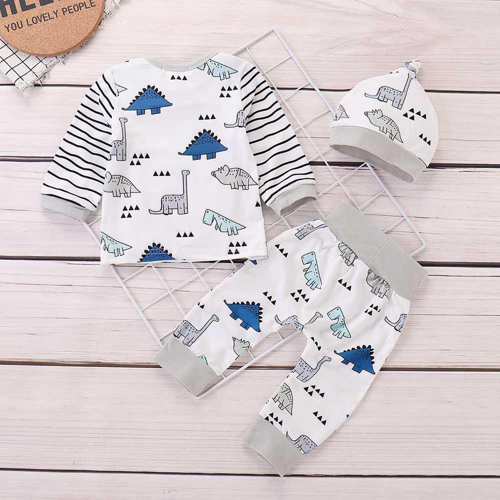 HZ50061 Kids Boys Girls Funny Animal Pattern Three-piece Set (Long-sleeve Shirt + Hat + Casual Pants Size 70) - White