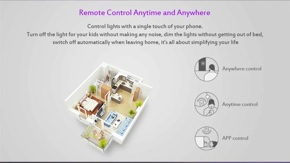 Xiaomi Yeelight YLDP06YL Smart Light Bulb APP Control Works with Amazon Alexa 10W RGB E26 16 Million Colors - White