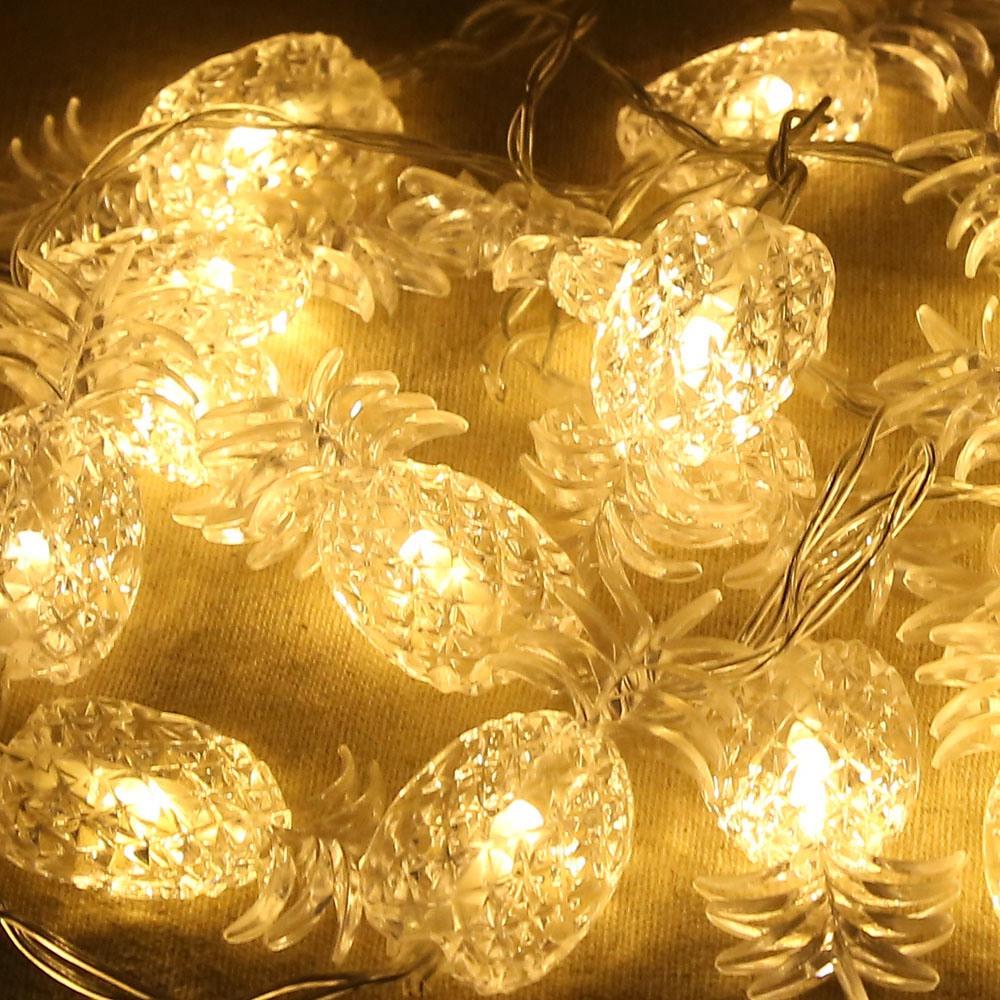 20PCS LED Pineapple Battery LED String Lights Holiday Christmas Party Garden Decoration Lights (2.2 Meters) - Warm White