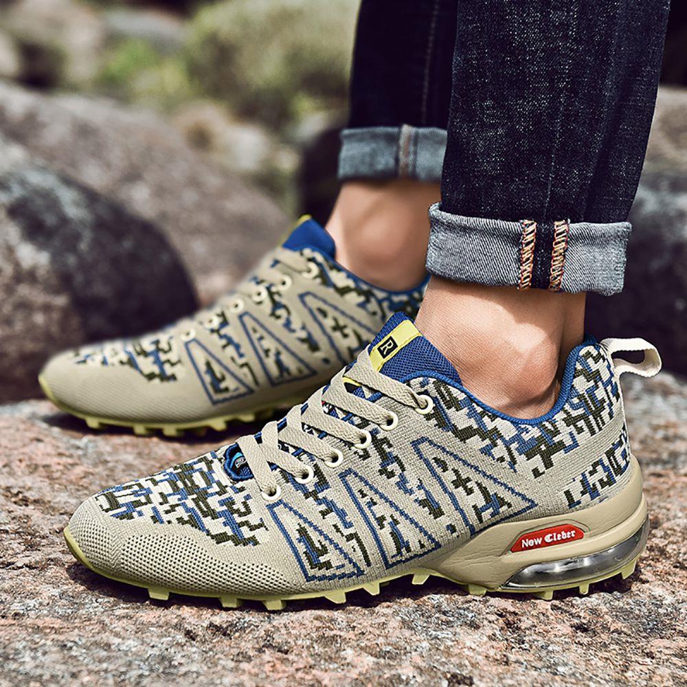 Men Outdoor Mountaineering Mesh Shoes Casual Flying Woven Shoes EU 39.5 - Camouflage Blue