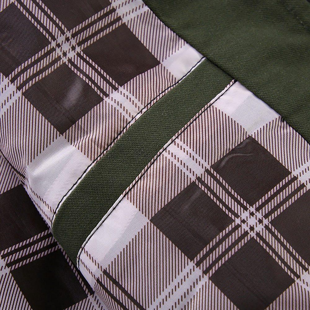 CA9801 Men's Autumn Winter Classic Casual Jacket (Lapel Grid Long Sleeve Polyester Jacket Size M) - Army Green