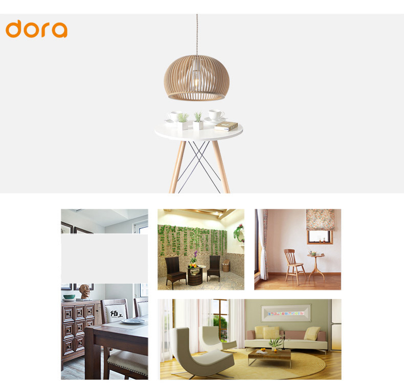 FUMAT Nordic Modern Pendant Light - Original Solid Wooden Round Hanging Lamp (Size 320mm)