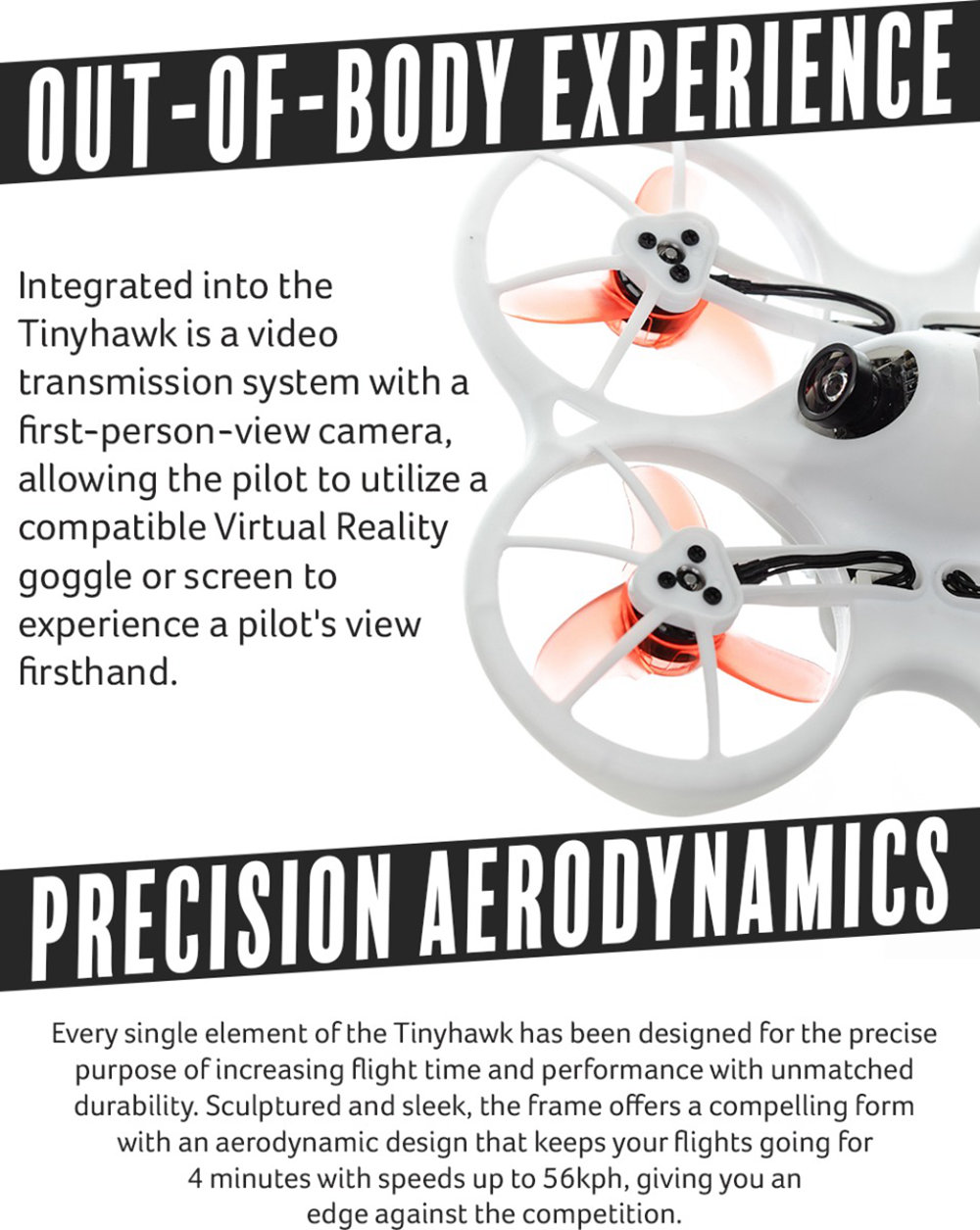 Emax TinyHawk 75mm Brushless FPV Racing Drone Unique Inverted Motor Design F4 FC 3A 4In1 ESC Frsky Receiver BNF