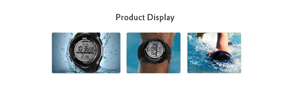 SKMEI 1251 Men's Sports Watch Countdown Double Time Alarm Chrono Digital Wristwatch - Black