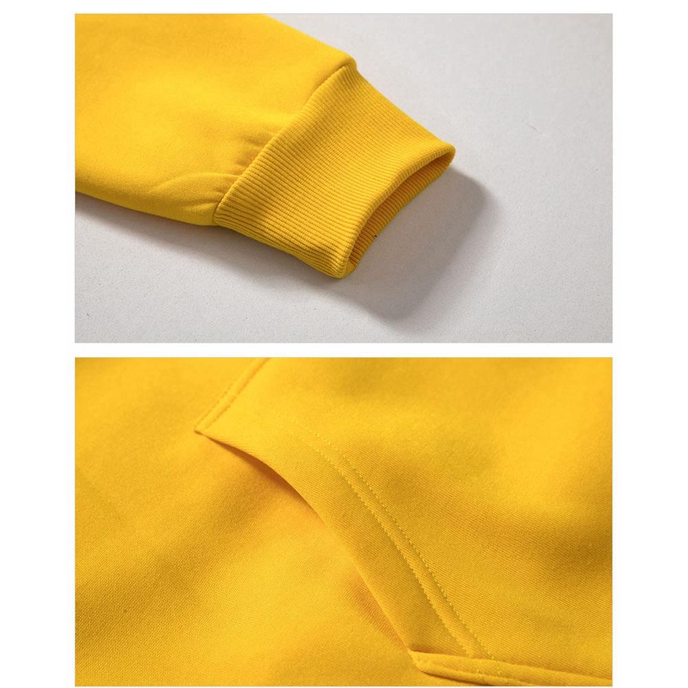 WY30 Men's Autumn Casual Irregular Loose Hoodie (Color Block Cotton Sweatshirt Size M) - Yellow