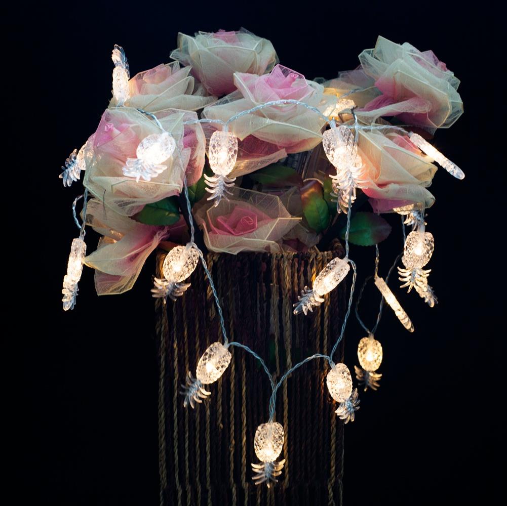 20PCS LED Pineapple Battery LED String Lights Holiday Christmas Party Garden Decoration Lights (2.2 Meters) - Warm White