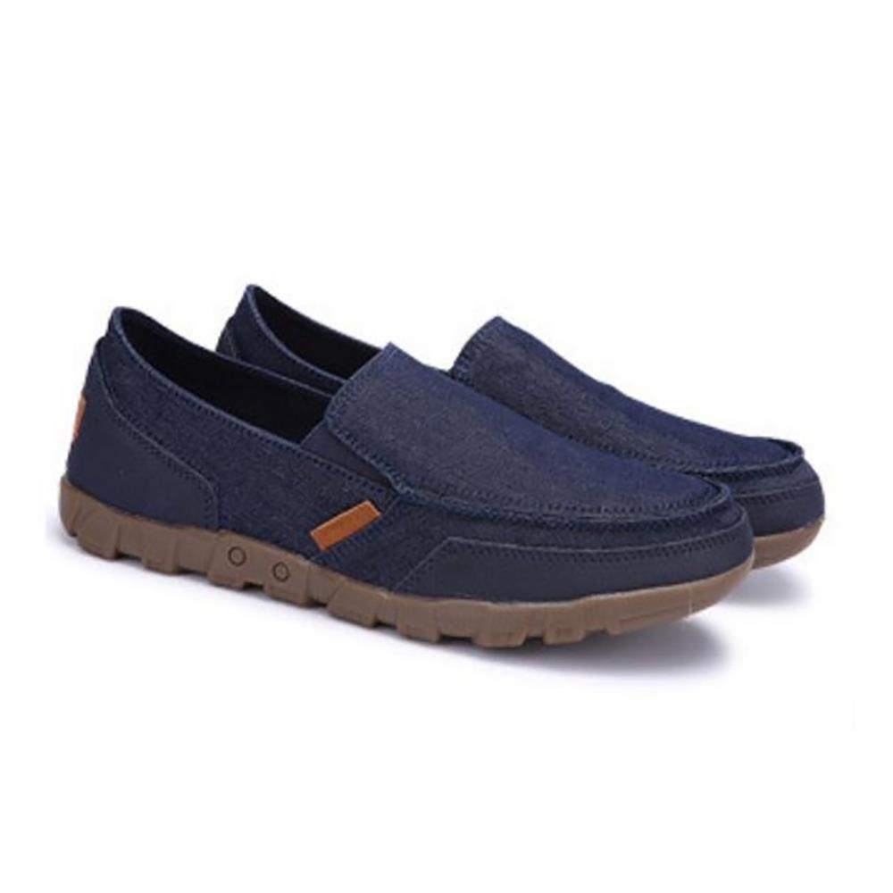 S1029 Men's Casual Canvas Shoes (Comfortable Rubber Sole Flats Size EU39) - Blue