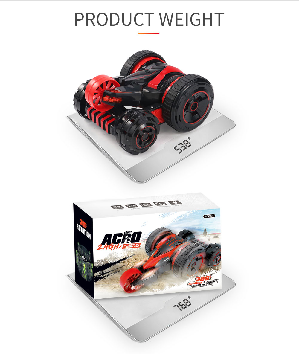 JJRC Q49 ACRO 2.4G 6CH RC Stunt Car Five-Wheel System 360 Degree Rotation with One Key Transform RTR - Red