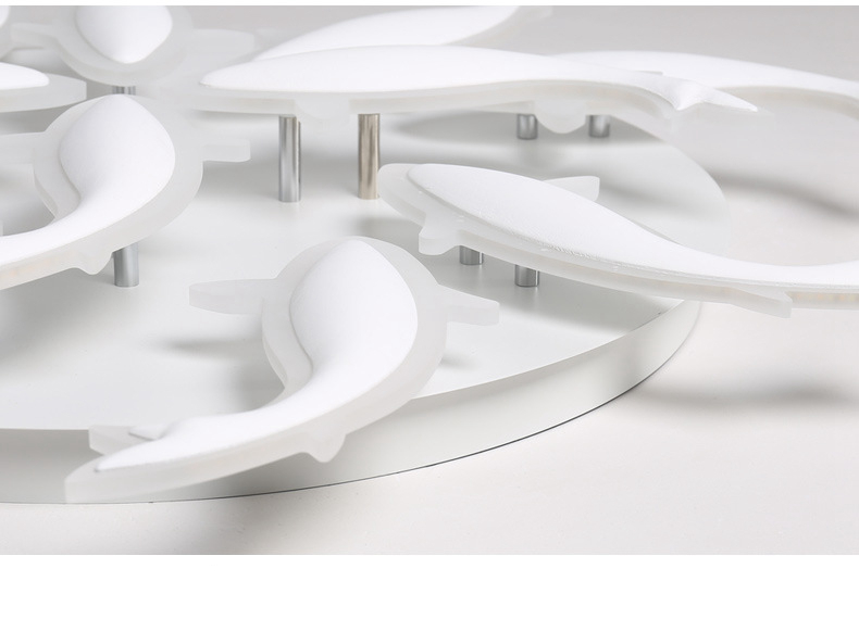 FUMAT Nordic Modern Acrylic Ceiling Light - Minimalist Leaping Fishes Design with 3 Lights
