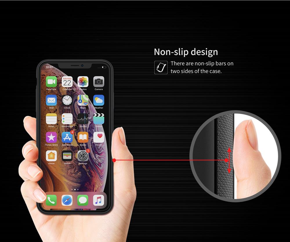 NILLKIN Rugged Leather Phone Case for iPhone X/XS - Black
