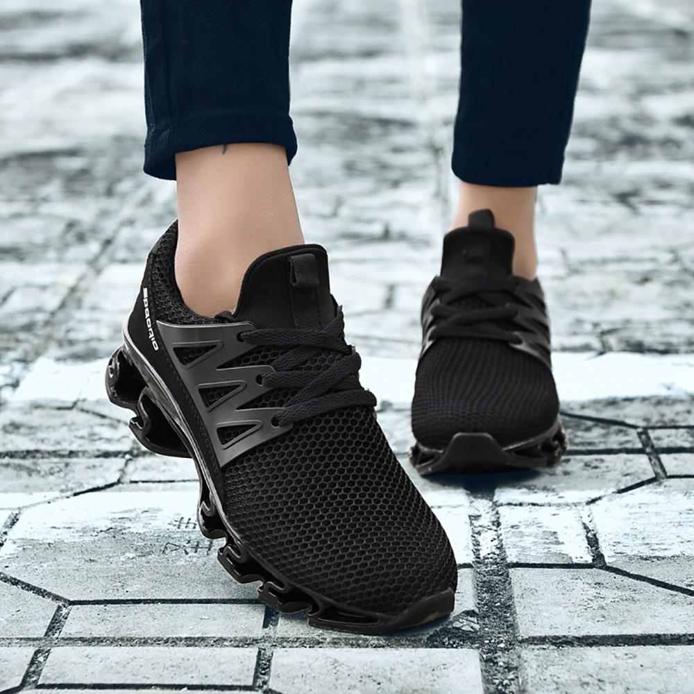 TK10 Men's Casual Outdoor Tennis Sneakers (Breathable Comfortable Color Running Shoes Size EU39.5) - Black