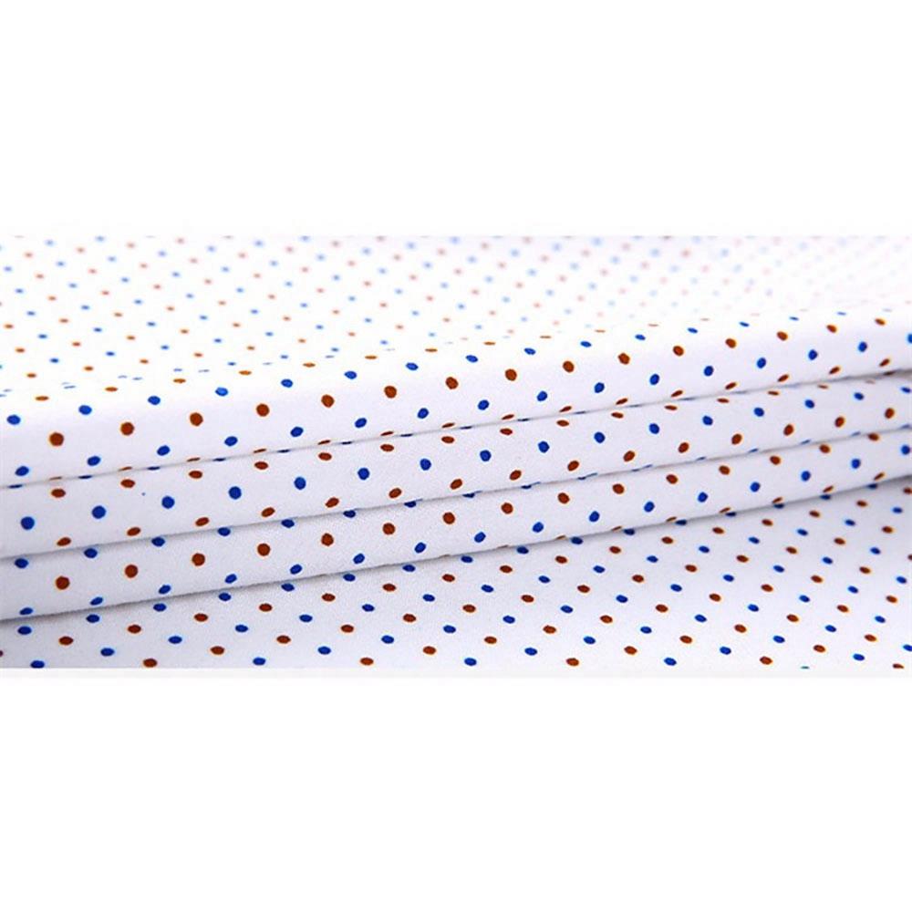 Men's Autumn Business Wave Point Printed Stand Collar Shirt (Slim Fit Cotton Size M) - White