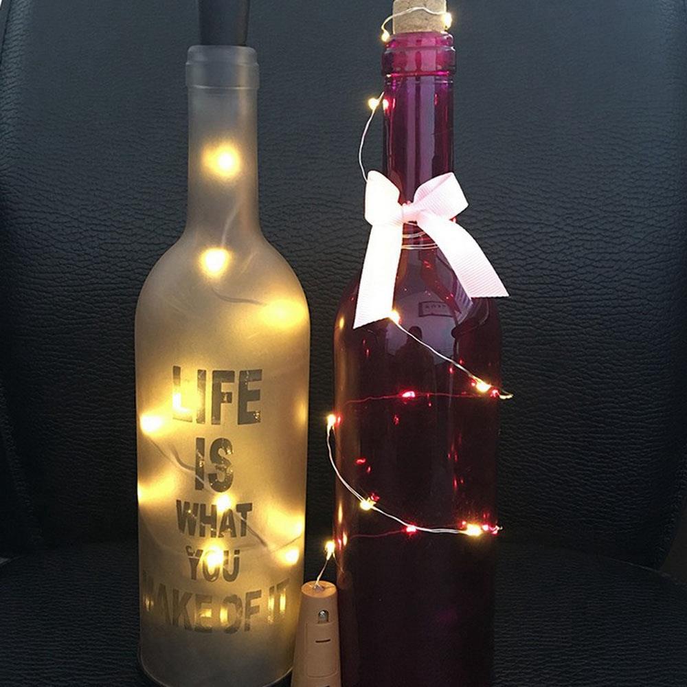 10LEDS Copper Wires Bottle Plug LED String Light for Valentine Decoration Wedding (1 Meter) - Warm White